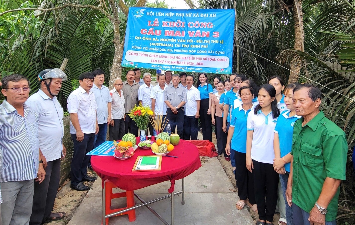 XÃ ĐẠI AN TỔ CHỨC KHỞI CÔNG XÂY DỰNG CẦU GIAO THÔNG NÔNG THÔN MAI VÂN 3