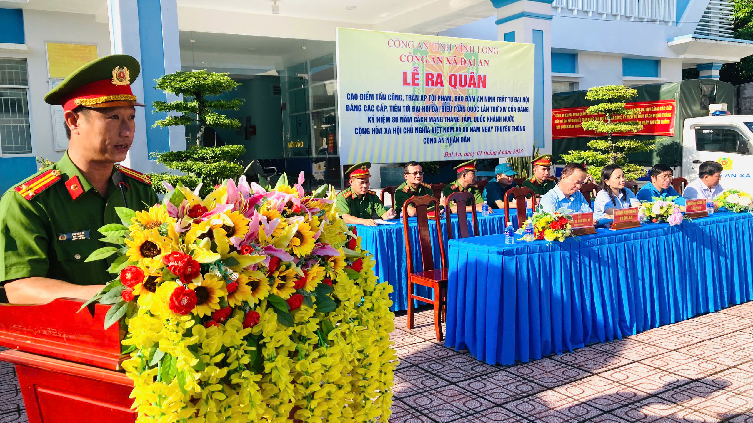 Công an xã Đại An tổ chức lễ ra quân đợt cao điểm tấn công, trấn áp tội phạm, bảo đảm an ninh trật tự