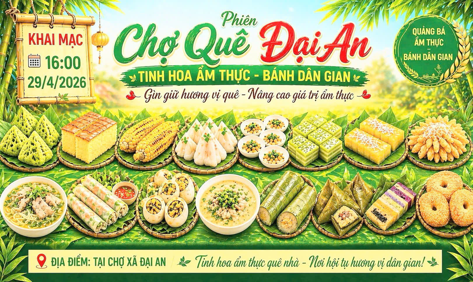 ĐẠI AN THÔNG BÁO KHAI MẠC “PHIÊN CHỢ QUÊ ĐẠI AN” NĂM 2026
